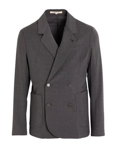 Messagerie Man Blazer Grey Size 42 Wool, Viscose, Elastane In Gray