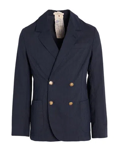 Messagerie Man Blazer Navy Size 38 Cotton, Polyester In Blue