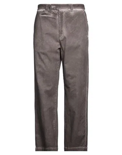 Messagerie Man Pants Taupe Size 32 Cotton, Elastane In Brown