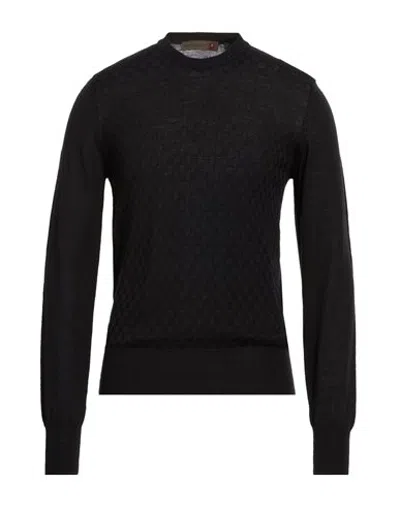 Messagerie Man Sweater Dark Brown Size L Merino Wool, Viscose, Polyamide, Cashmere In Black