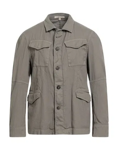 Messagerie Patrizio Piscaglia Man Jacket Khaki Size 38 Hemp, Cotton, Elastane In Gray