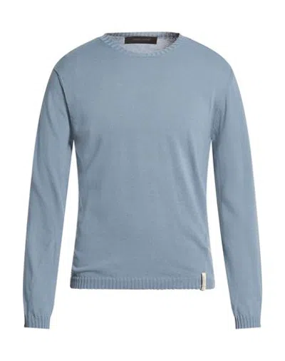 Messagerie Patrizio Piscaglia Man Sweater Bright Blue Size 42 Cotton