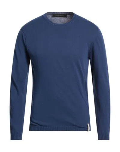 Messagerie Patrizio Piscaglia Man Sweater Slate Blue Size 42 Cotton