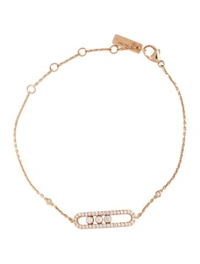 Pre-owned Messika 18k Diamond Pavé Baby Move Bracelet, 6.75" In Multicolor