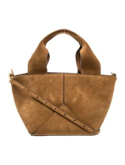 Pre-owned Metier Suede Top Handle Bag In Brown