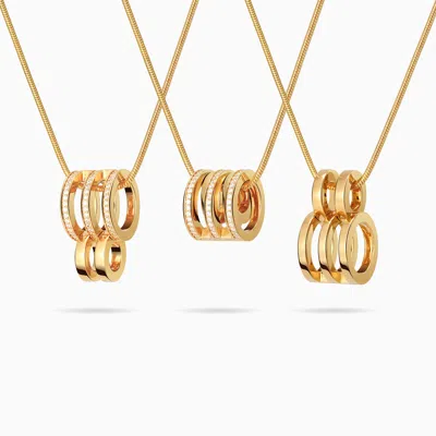 Meulien Women's Kinetic Multi Hoop Necklace - Gold