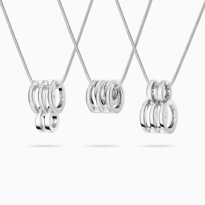 Meulien Women's Kinetic Multi Hoop Necklace - Silver
