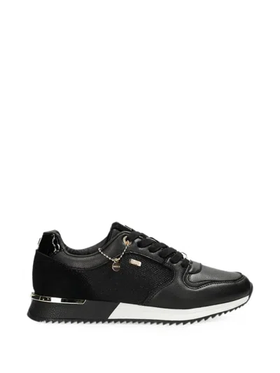 Mexx Glitter-panelled Charm-detail Sneakers In Black