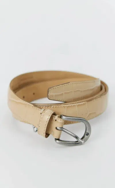 Mfpen Women's Croc Occasion Belt In Pale / Beige In Brown