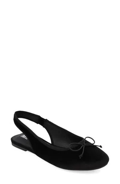 Mia Alie Velvet Slingback Flat In Black