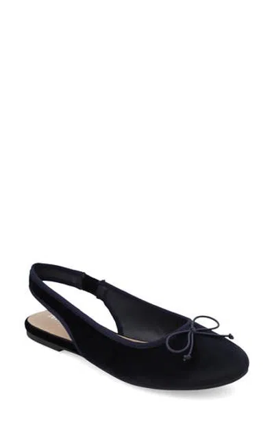 Mia Alie Velvet Slingback Flat In Black