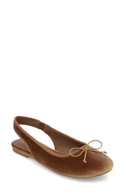 Mia Alie Velvet Slingback Flat In Animal Print