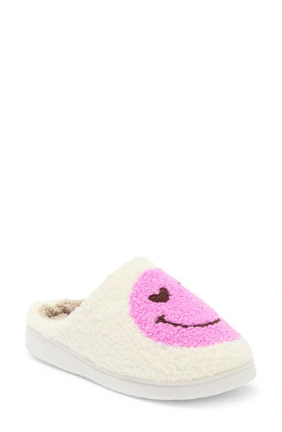 Mia Cozi Slipper In Pink Heart/ Happy Face