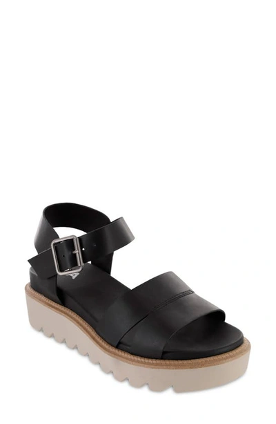 Mia Jovie Ankle Strap Platform Wedge Sandal In Black