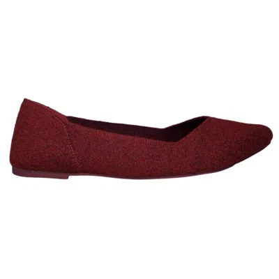 Mia Kerri Flyknit Flat Loafers Wine Kerri-wine Women's In Red