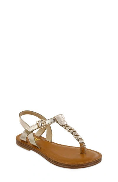 Mia Kids' Annae T-strap Sandal In Soft Gold