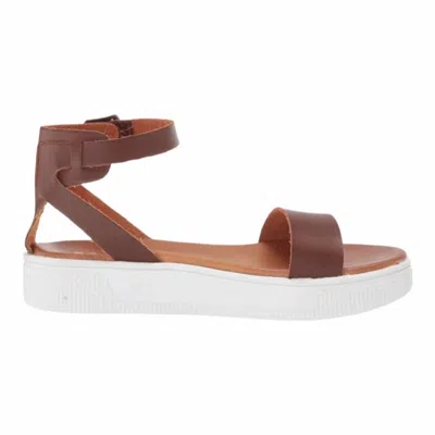 Mia Kids' Little Girls Ellen Ankle Strap Sandal In Cognac In Green