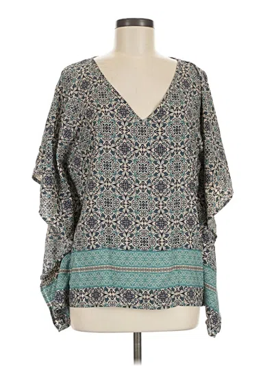 Pre-owned Miami 3/4 Sleeve Blouse In Teal