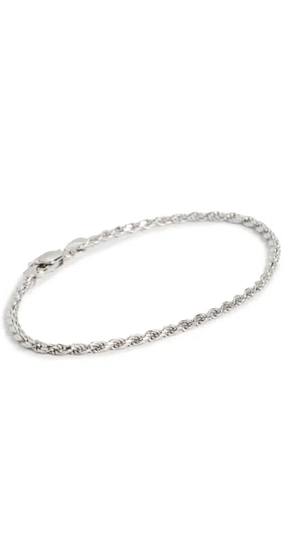 Miansai 2.4mm Sterling Silver Rope Chain Bracelet Polished Silver