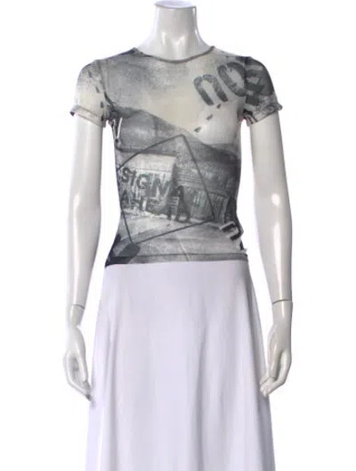 Pre-owned Miaou Graphic Print Crew Neck T-shirt In Grey