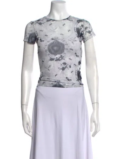 Pre-owned Miaou Graphic Print Crew Neck T-shirt In Grey