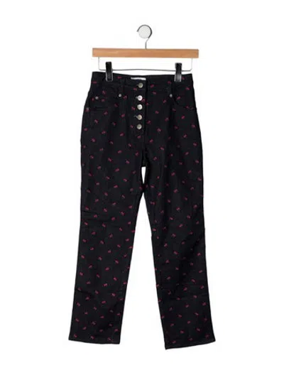 Pre-owned Miaou High-rise Straight Leg Jeans In Black/blue