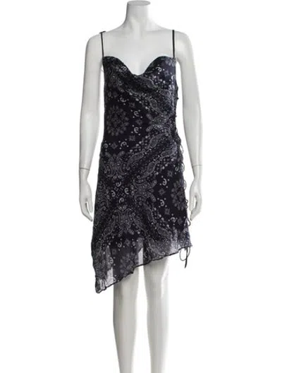 Pre-owned Miaou Paisley Print Mini Dress In Blue