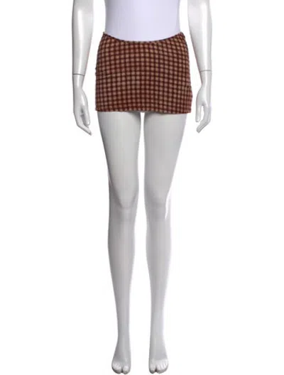 Pre-owned Miaou Plaid Print Mini Skirt In Pink