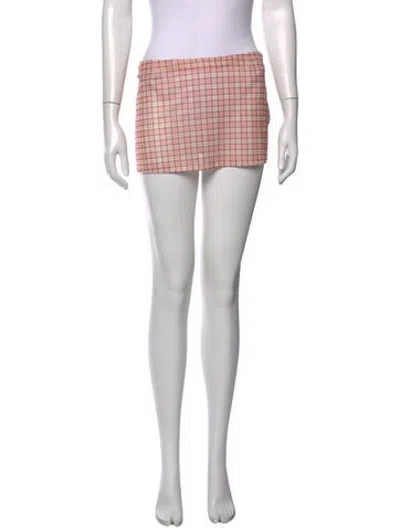 Pre-owned Miaou Plaid Print Mini Skirt In Pink