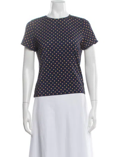 Pre-owned Miaou Polka Dot Print Crew Neck T-shirt In Blue