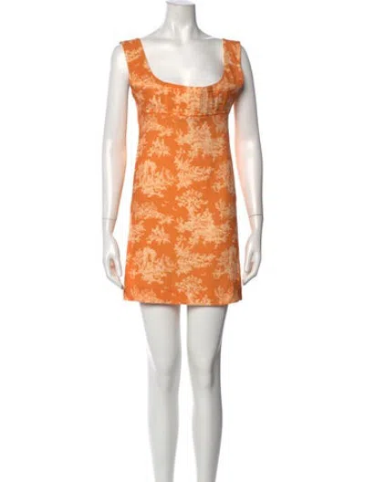 Pre-owned Miaou Printed Mini Dress In Orange
