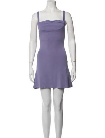 Pre-owned Miaou Square Neckline Mini Dress In Purple