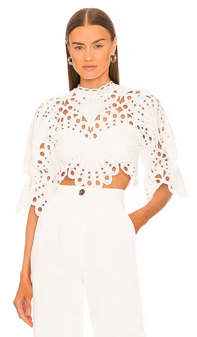Michael Costello X Revolve Jovani Crop Top In White
