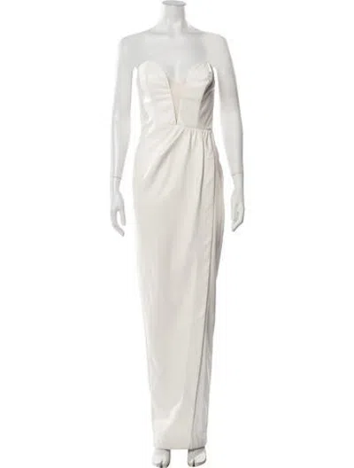 Pre-owned Michael Costello X Revolve Strapless Long Dress In Neutrals