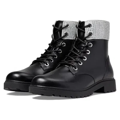 Michael Kors Alistair Boots Women's Black Leather Round Toe Combat Jzz1137