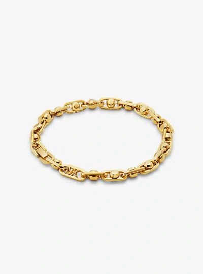 Michael Kors Astor Precious Metal-plated Brass Link Bracelet In Gold