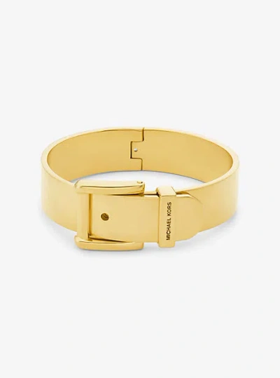 Michael Kors Colby Large Precious Metal-plated Brass Bangle In Gold