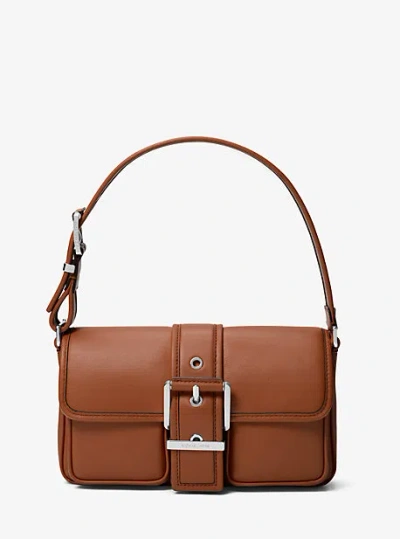 Michael Kors Colby Medium Leather Shoulder Bag In Brown