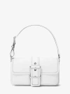 Michael Kors Colby Medium Leather Shoulder Bag In White