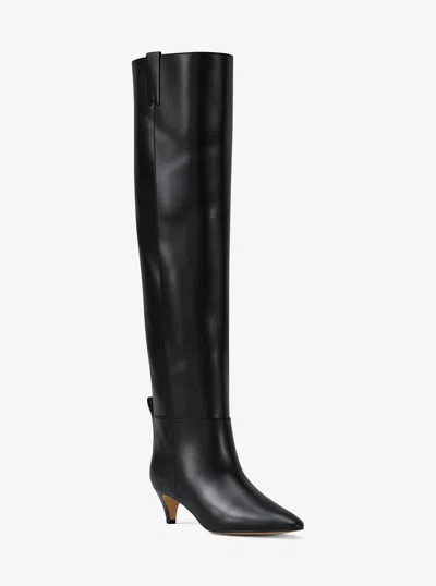 Michael Kors Daniela Leather Boot In Animal Print