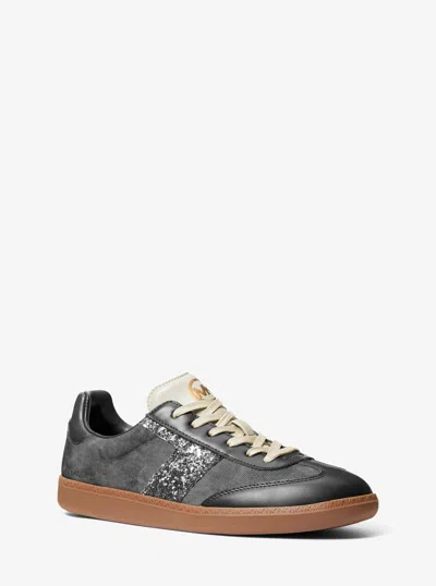 Michael Kors Jovie Mixed Media Sneaker In Gray