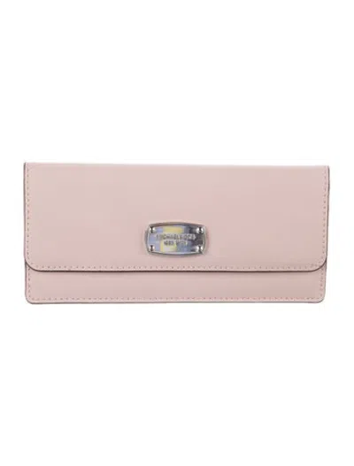Pre-owned Michael Kors Leather Continental Wallet In Pink