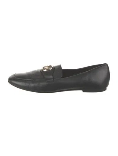 Pre-owned Michael Kors Leather Loafers In Black