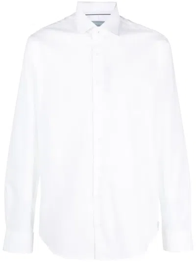Michael Kors Logo-embroidered Cotton Shirt In White