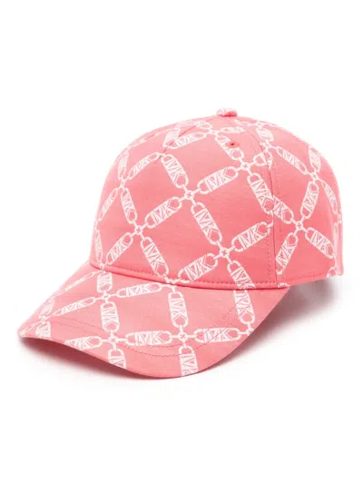 Michael Kors Logo-jacquard Twill Cap In Pink