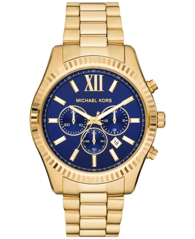 Michael Kors Men's Lexington Chronograph Gold-tone Stainless Steel Watch 44mm