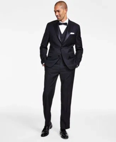 Michael Kors Mens Classic Fit Stretch Black Solid Tuxedo Separates