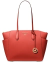Michael Kors Michael  Marilyn Medium Top-zip Leather Tote In Spiced Coral