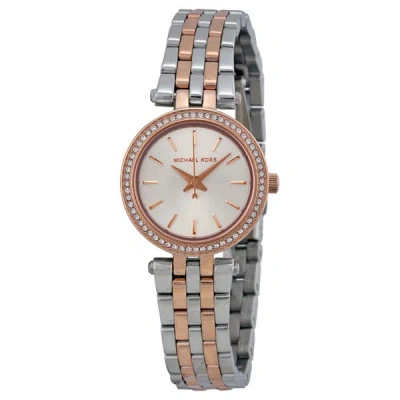 Michael Kors Petite Darci Silver Dial Two-tone Ladies Watch Mk3298 In Two Tone  / Gold Tone / Rose / Rose Gold Tone / Silver