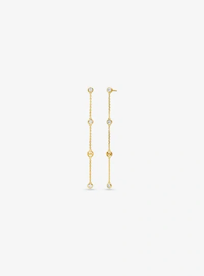 Michael Kors Precious Metal-plated Sterling Silver Cubic Zirconia Drop Earrings In Gold